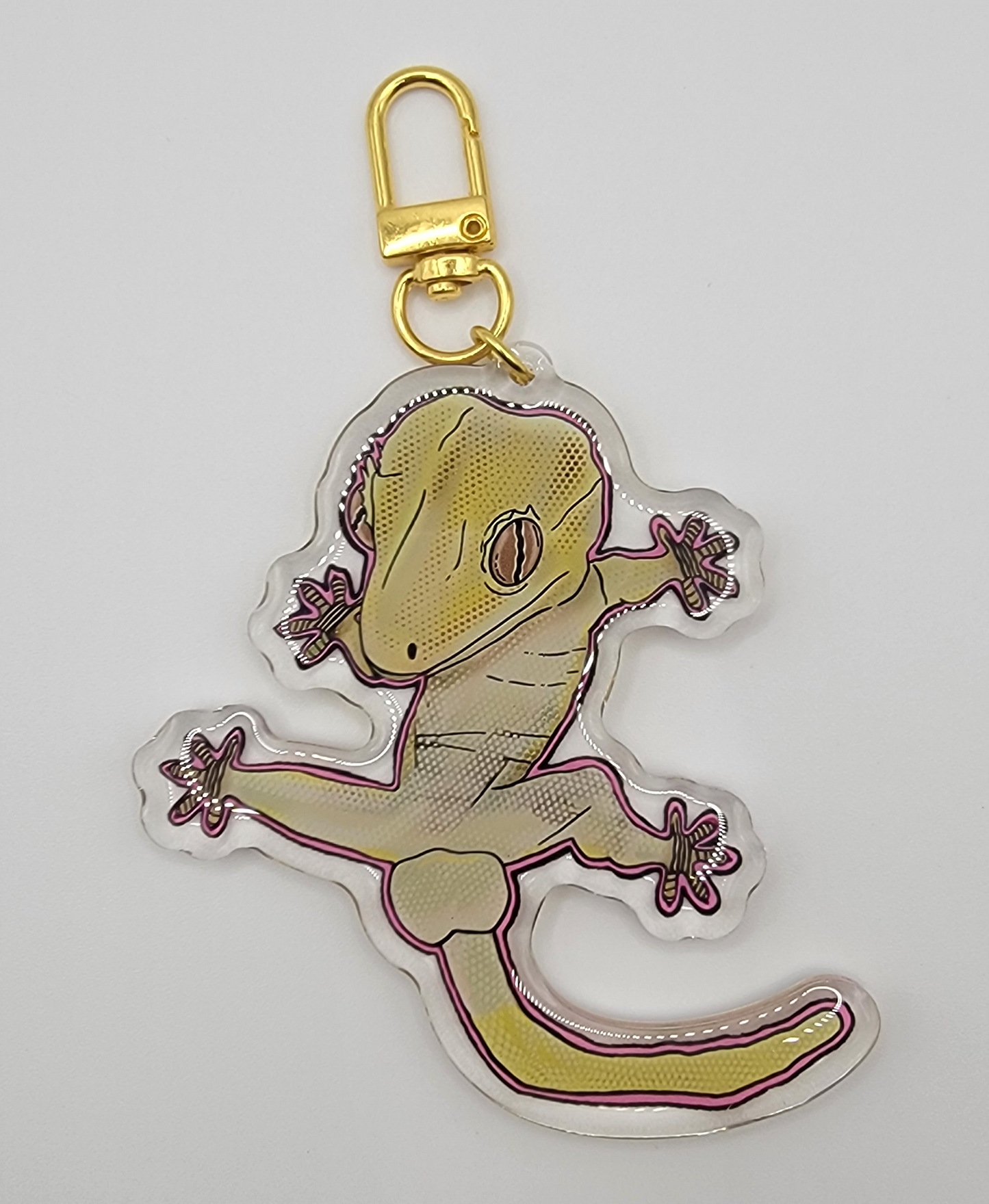Crested Gecko On Show Keychain