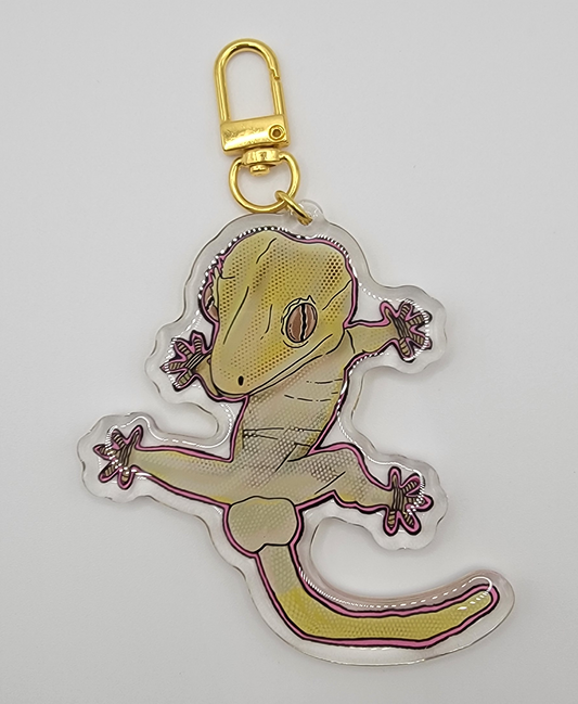 Crested Gecko On Show Keychain