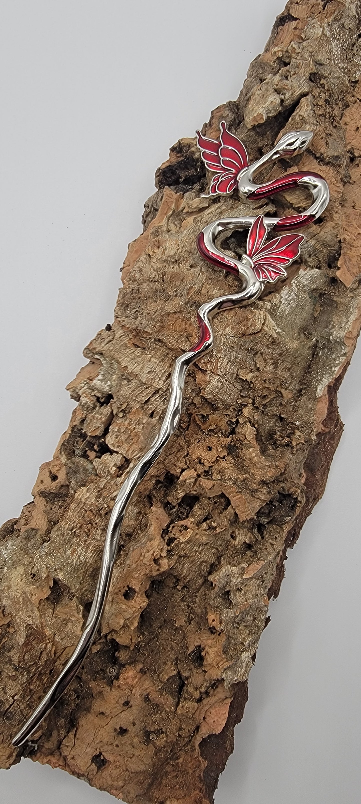 Snake & Butterflies Hair Pin